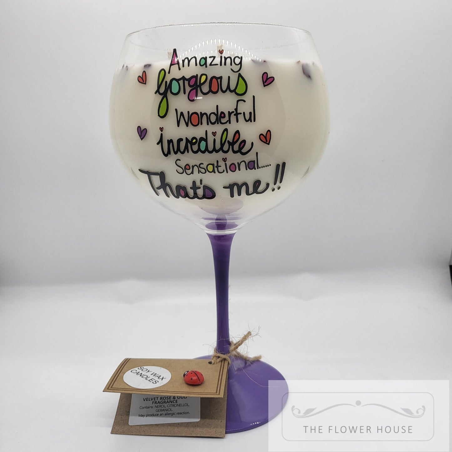 Limited Edition Quote "Amazing Gorgeous" Gin Glass Soy Wax Candle