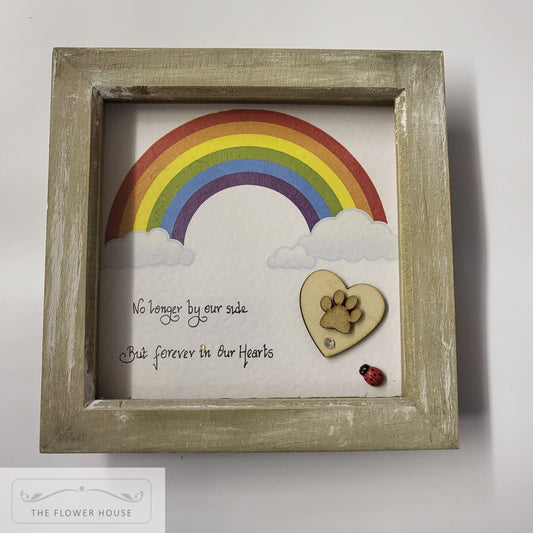 Rainbow Quote Frame "No Longer By Our Side But Forever In Our Hearts"