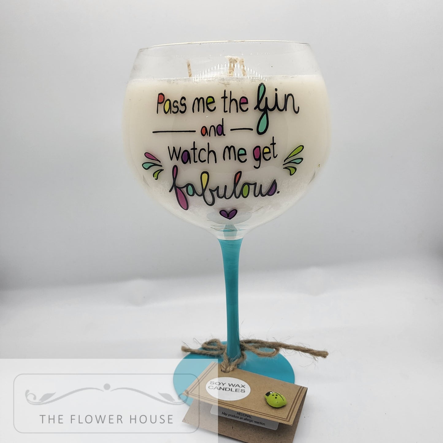 Limited Edition Quote "Pass Me The Gin" Gin Glass Soy Wax Candle